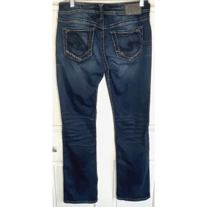 Silver Jeans Women's Suki Slim Bootcut Denim 27x31 Distressed Thick Stitching
